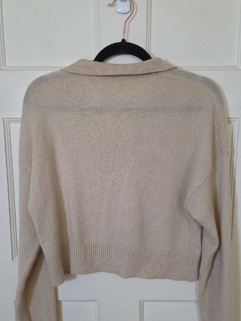 Reformation Women's Polo Cashmere Sweater In Beige Size Small - Picture 11 of 12